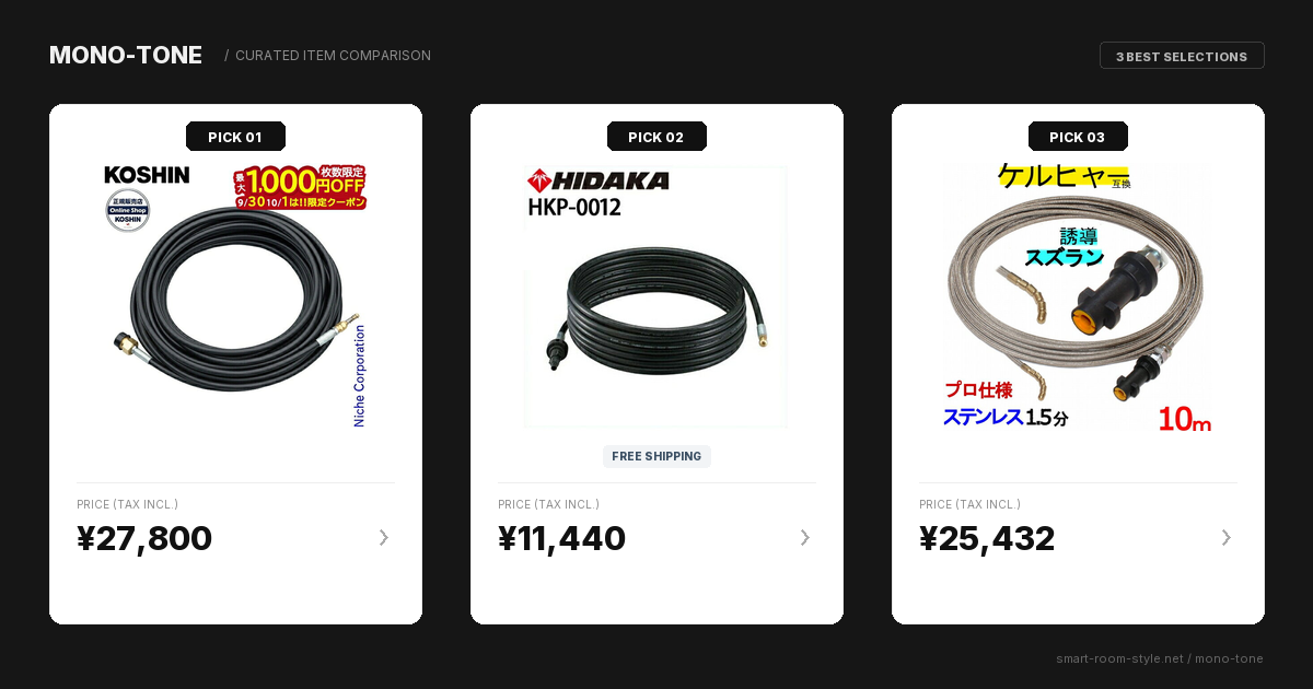 高圧洗浄機 パイプクリーニングホース厳選3モデル徹底比較：自宅の頑固な詰まりを自力で解消する賢い選択